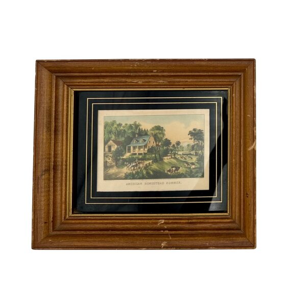 Set Of 2 Currier & Ives Prints "American Homestead" Summer & Autumn 8 X 10 Small - Picture 5 of 8